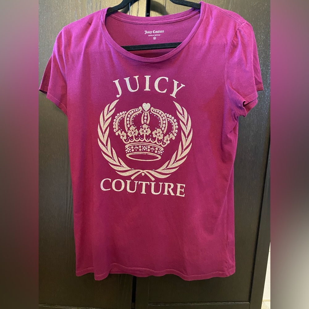 Juicy Couture medium purple tshirt with silver jewels and glitter